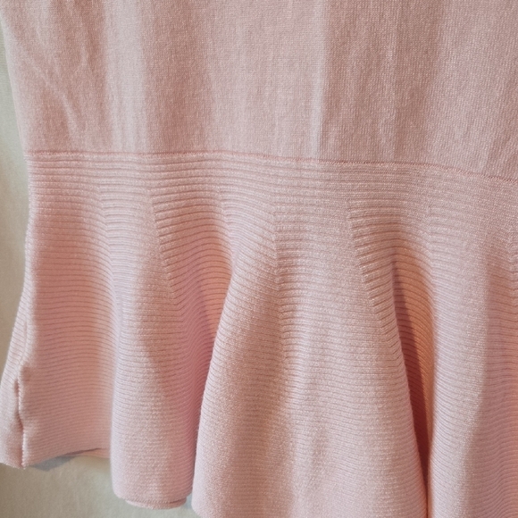New York & Company Pink Peplum Sweater Knit Tank Top Size Small - Picture 5 of 7